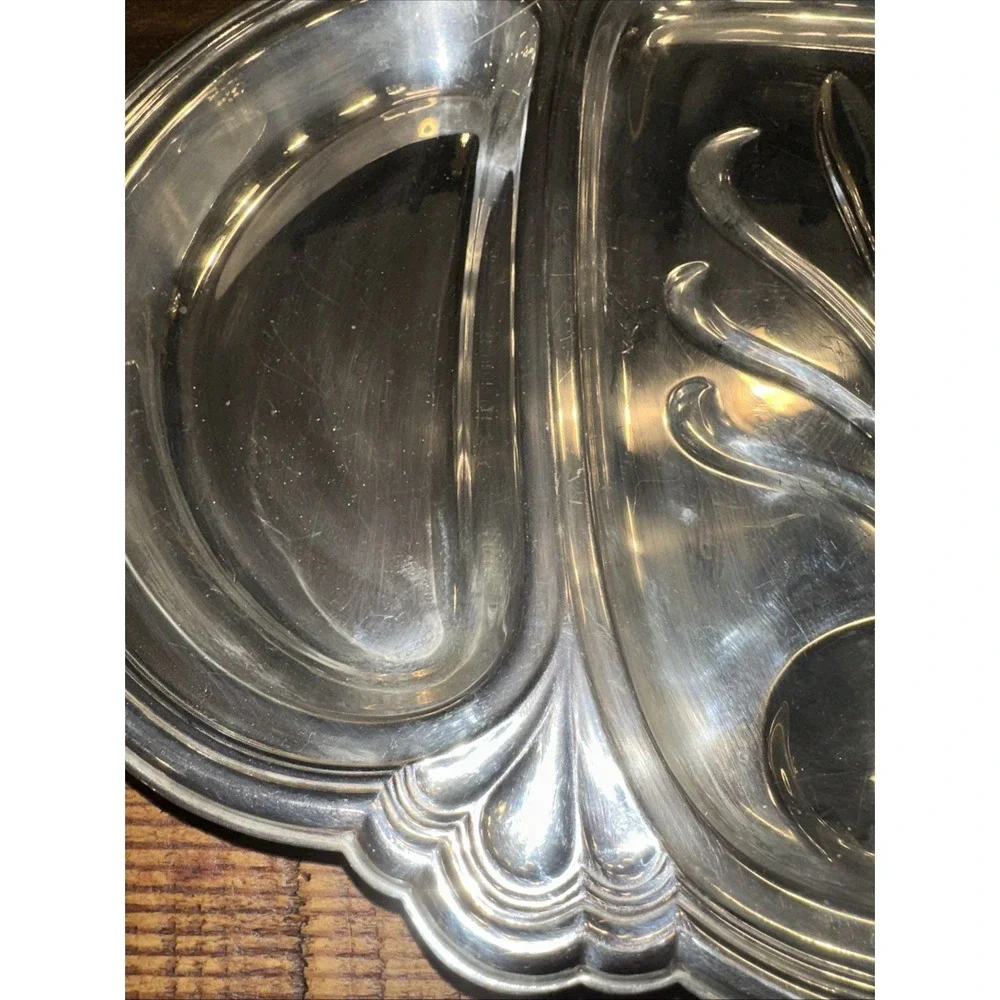Vintage  Silver Plate Divided Meat Carving Serving Tray